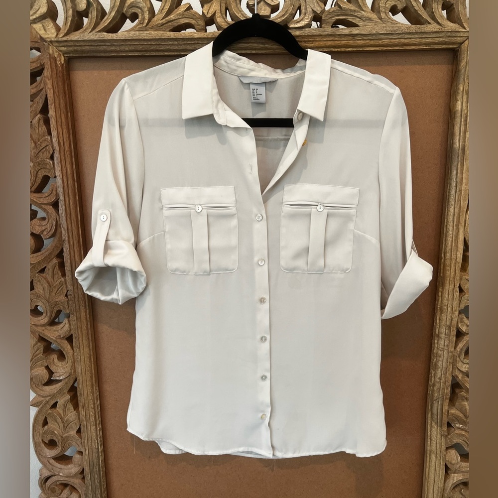 Button down cream colored shirt